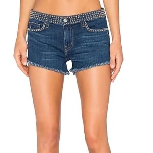 L'AGENCE Women's Zoe Dome Studded Denim Jean Shorts 25" Waist